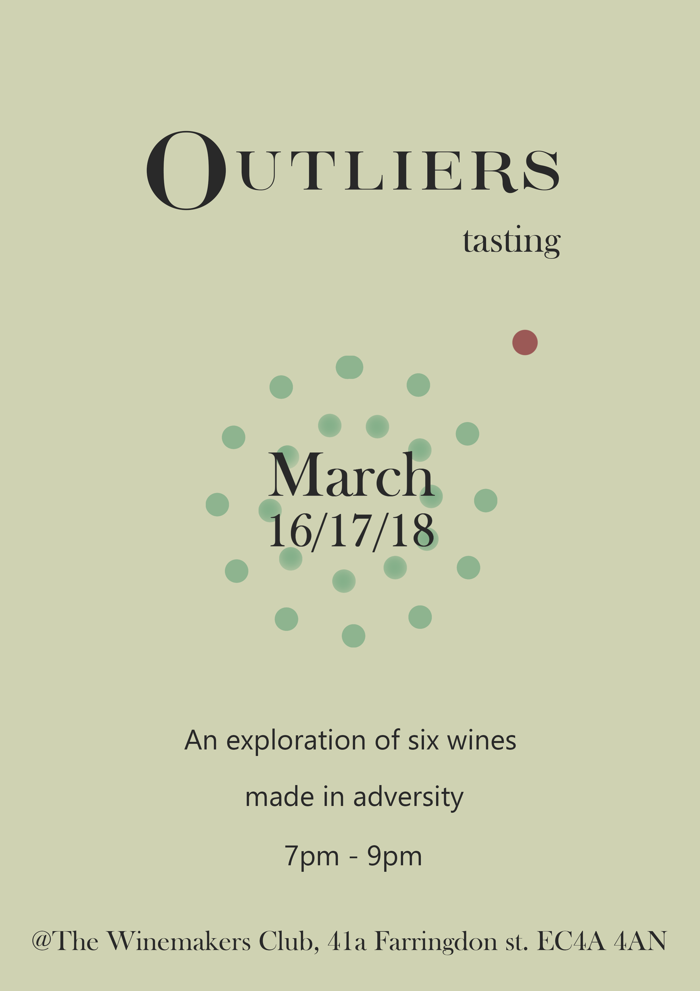 Outliers Wine Tasting Tuesday 17th March x 1